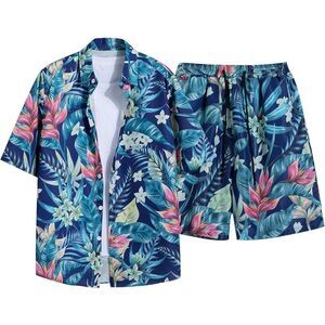 NWT Hawaiian 2 Piece Outfit Summer Beach Matching Set Short Sleeve and Shorts
